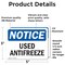 Signmission Used Antifreeze, 5 in W x Rectangle, Vinyl Decal OS-2PACK-NS-D-35-L-18822 - alternate 2